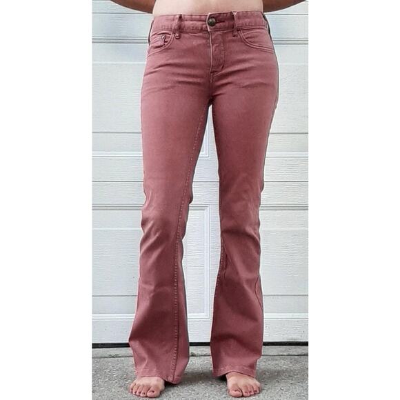 Free People Pants - FREE PEOPLE Vintage Pink Flare Leg Low-Rise Denim Jeans Long Size 31